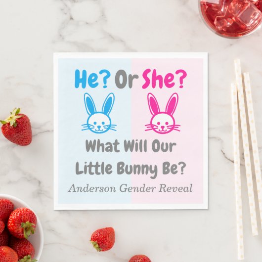 Little Bunny Gender Reveal Serviette (Beispiel)