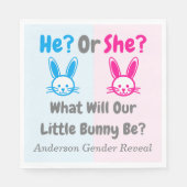 Little Bunny Gender Reveal Serviette (Vorderseite)