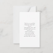 Little Bunny Girl Baby Dusche Budget Vielen Dank Mitteilungskarte (Rückseite)