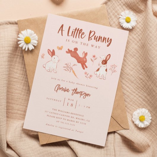 Little Bunny Girl Baby Dusche Einladung