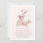 Little Bunny Girl Baby Shower Einladung (Vorderseite)