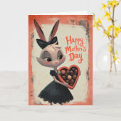 Little Bunny Giving Mother's Day Chocolates Karte (Gelbe Blume)