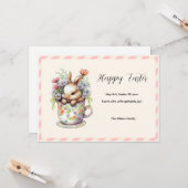 Little Bunny in a Floral Teacup Karte (Vorderseite/Rückseite Beispiel)
