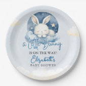 Little Bunny is on the way Baby Shower Pappteller (Vorderseite)