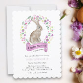 Little Bunny Lilac Girl Babydusche Einladung