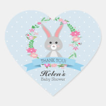 Little Bunny mit Blumenkranz Babydusche Herz