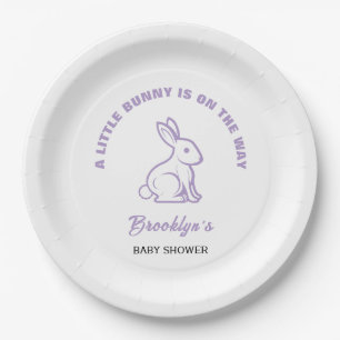 Little Bunny Oaster Baby Dusche Weiß Lila Cool Pappteller