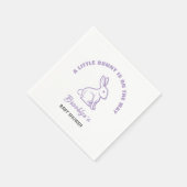 Little Bunny Oaster Baby Dusche Weiß Lila Cool Serviette (Ecke)