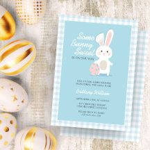 Little Bunny Oaster Checkered Baby Dusche