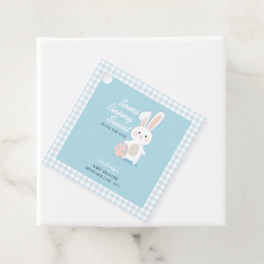 Little Bunny Oaster Checkered Baby Dusche Geschenkanhänger (Beispiel)