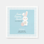 Little Bunny Oaster Checkered Baby Dusche Serviette (Vorderseite)