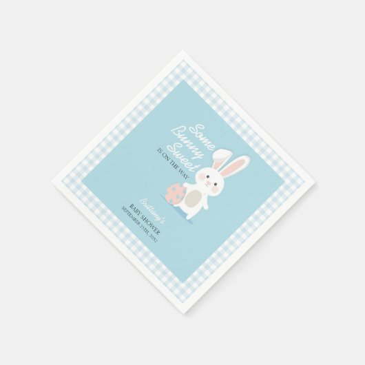 Little Bunny Oaster Checkered Baby Dusche Serviette (Ecke)