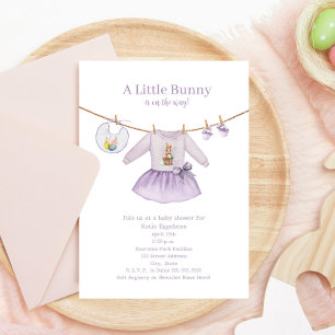 Little Bunny Oaster Lila Girl Baby Dusche Einladung