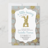 Little Bunny Oaster Theme Babydusche für Junge Einladung (Vorderseite)