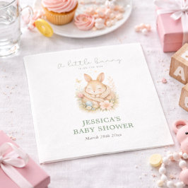 Little Bunny on Its Way Neutral Baby Shower  Serviette