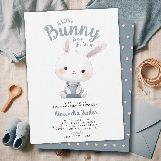 Little Bunny Overalls Niedlich Garden Baby Showdus Einladung