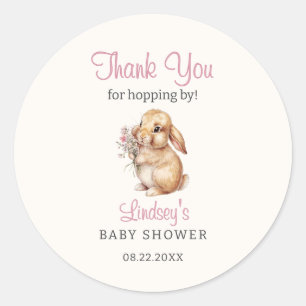 Little Bunny Pastel Floral Vielen Dank Runder Aufkleber