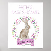Little Bunny Personalisiert Spring Baby Dusche Poster (Vorne)