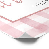 Little Bunny Pink 1st Birthday Welcome Sign Poster (Ecke)