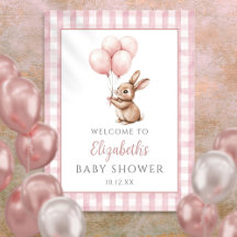 Little Bunny Pink Baby Dusche Begrüßungszeichen