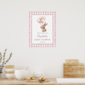 Little Bunny Pink Baby Dusche Begrüßungszeichen Poster (Küche)