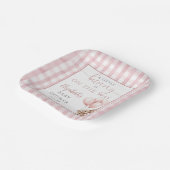 Little Bunny Pink Balloons Girl Baby Dusche Pappteller (Gewinkelt)