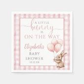 Little Bunny Pink Balloons Girl Baby Dusche Serviette (Vorderseite)