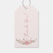 Little Bunny Pink Bow Baby Shower Geschenkanhänger (Rückseite)