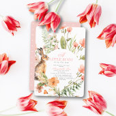 Little Bunny Pink Floral Girl Babydusche Einladung