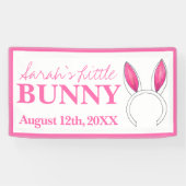 Little Bunny Pink Rabbit Oars Neue Babydusche Banner (Horizontal)