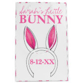 Little Bunny Pink Rabbit Oars Neue Babydusche Mittlere Geschenktüte (Vorderseite)