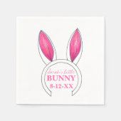 Little Bunny Pink Rabbit Oars Neue Babydusche Serviette (Vorderseite)