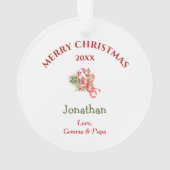 Little Bunny Rabbit Wreath Grandchild Ornament (Rückseite)