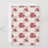 Little Bunny Red Anemone Brautparty Einladung (Rückseite)