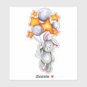 Little Bunny Süße Tier Orange Gray Sticker (Blatt)