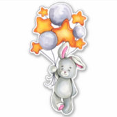 Little Bunny Süße Tier Orange Gray Sticker (Vorderseite)