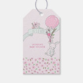 Little Bunny und Ballon Sein a Girl Pink Geschenkanhänger (Vorderseite)