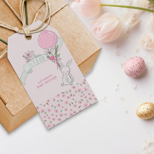Little Bunny und Ballon Sein a Girl Pink Geschenkanhänger