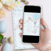 Little Bunny und Blue Ballon Irgendein Alter Junge Einladung