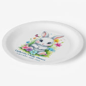 Little Bunny Wildblume Garden Easter Baby Dusche Pappteller (Schrägansicht)