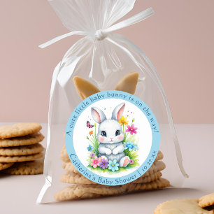 Little Bunny Wildblume Garden Easter Baby Dusche Runder Aufkleber