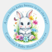 Little Bunny Wildblume Garden Easter Baby Dusche Runder Aufkleber (Vorderseite)
