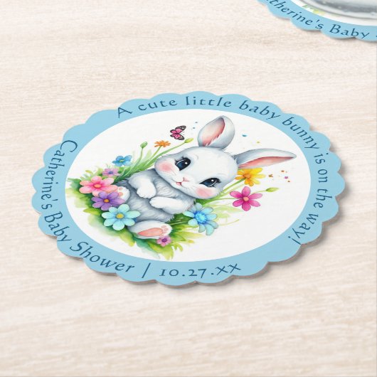 Little Bunny Wildblume Garden Easter Baby Dusche Untersetzer (angewinkelt)