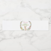 Little Bunny Wildblume Geburtstagsparty Wasserflaschenetikett (Einzelnes Label)