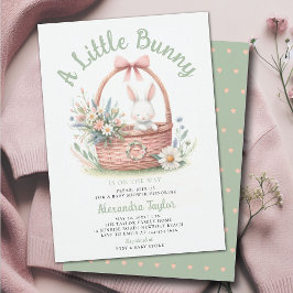 Little Bunny Wildblumen Picnic Baby Girl Dusche Einladung
