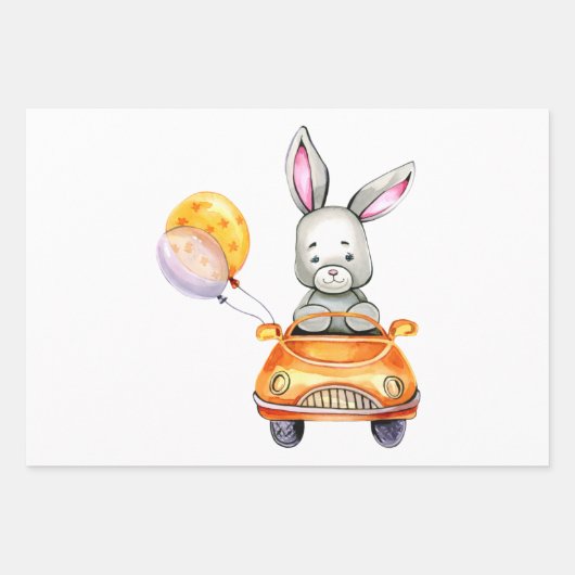 Little Bunny Wrapping Paper Sheets Geschenkpapier Set (Vorderseite)