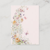 Little Buterfly Blush Pink Floral Girl Baby Shower Begleitkarte (Rückseite)