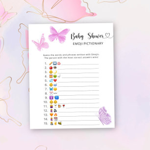 Little Butterflies - Baby-Dusche Emoji-Picktionary