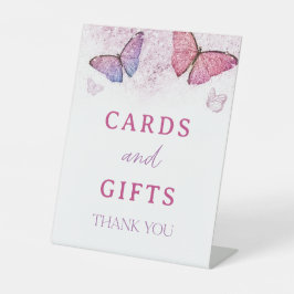 Little Butterfly 1. Geburtstagskarte und Geschenke Sockelschild