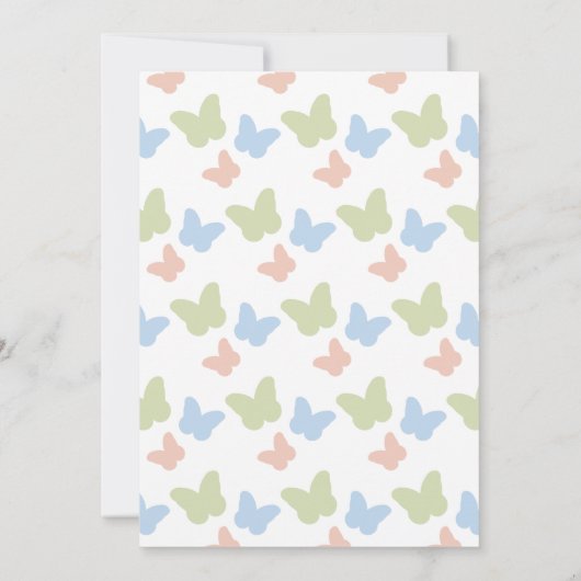 Little Butterfly Baby Dusche per Mail Einladung (Rückseite)